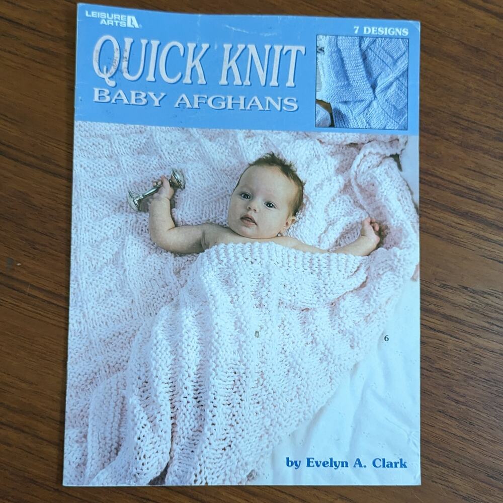Quick Knit Baby Afghans Pattern Book 7 Designs